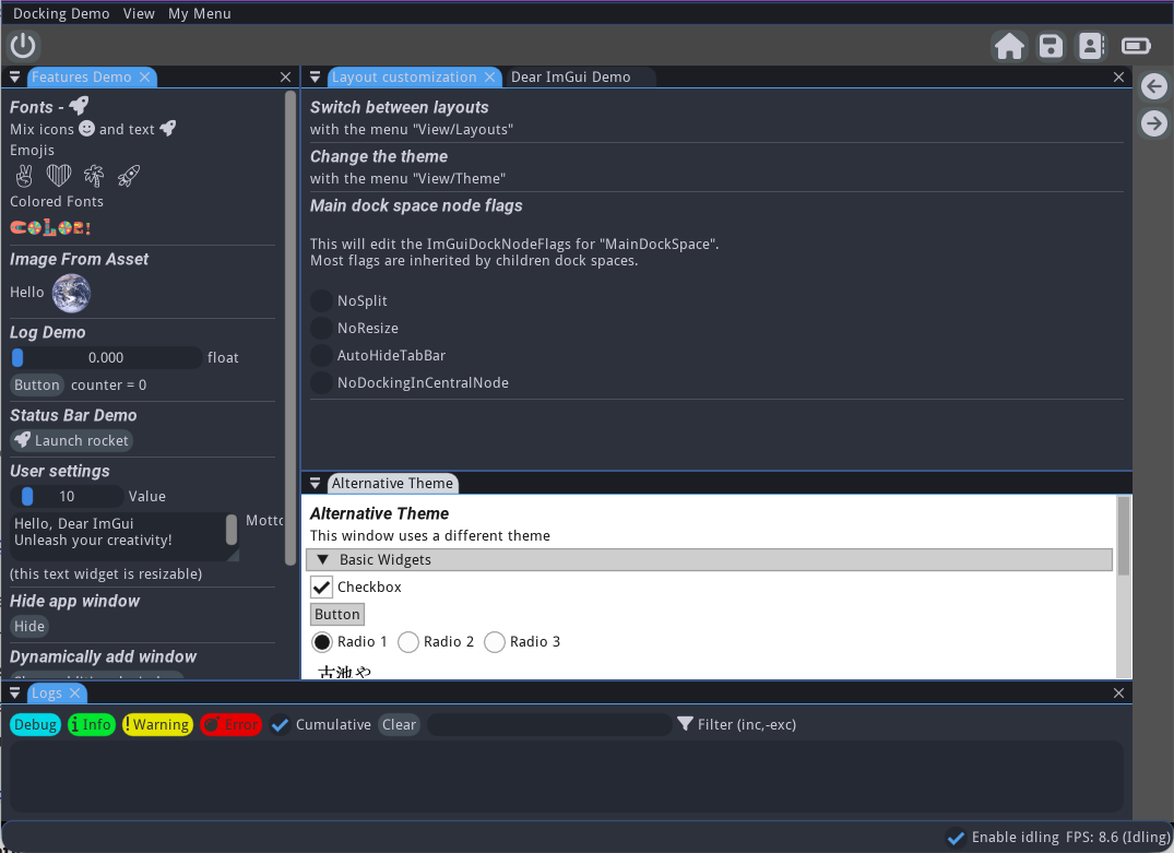 Complex docking layout