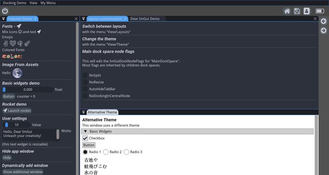A full app: docking, fonts, logs