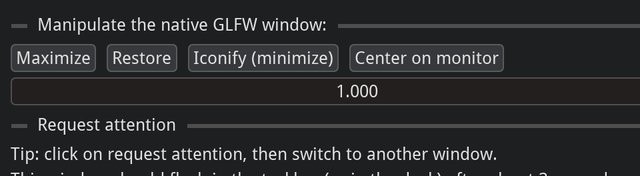 Control the GLFW window