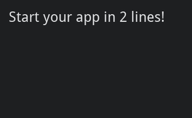 Hello world, in two lines