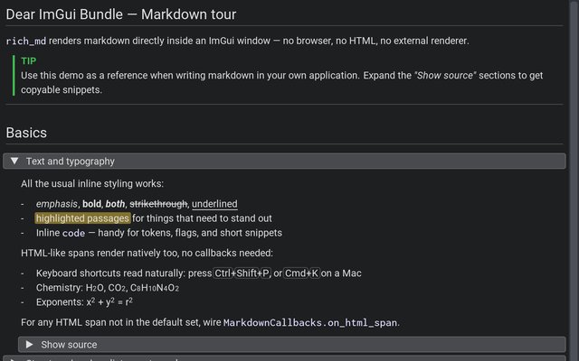 Markdown tour