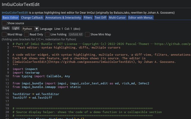 Code editor