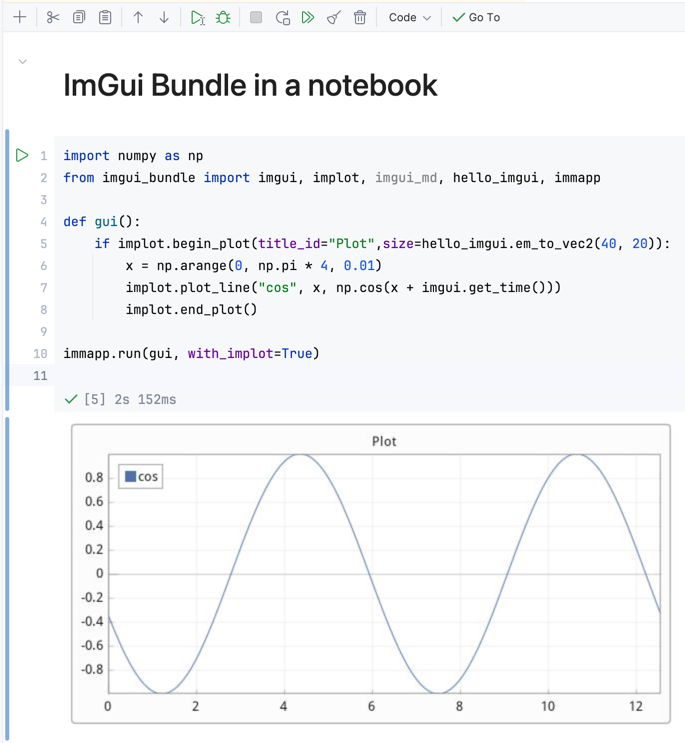 Screenshot of a notebook with the cell code and a screenshot below