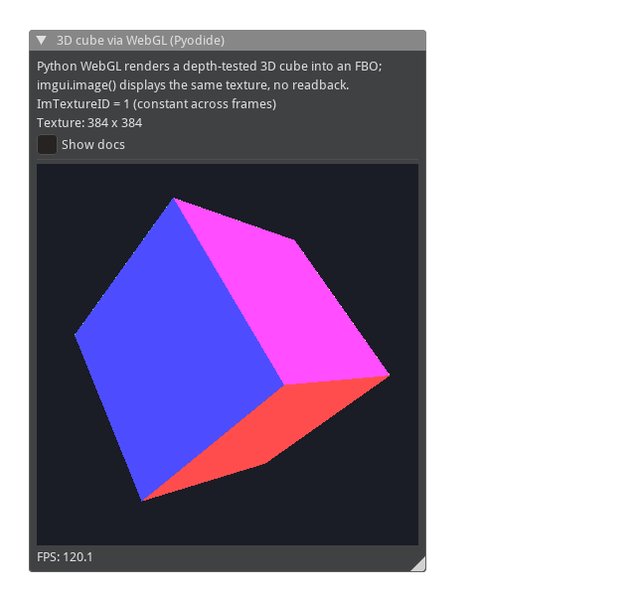 WebGL 3D cube rendered to a texture