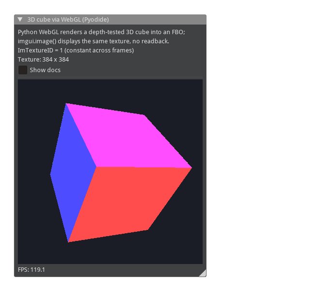 WebGL 3D cube rendered to a texture